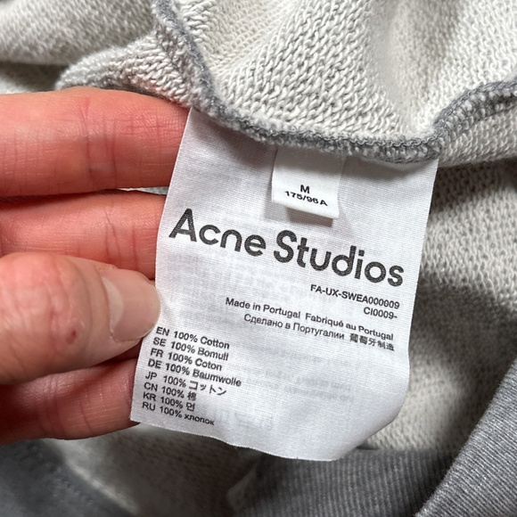 Acne Studios Oversized Ferris Face Terry Fleece Sweatshirt Hoodie Mens Medium - Picture 9 of 10